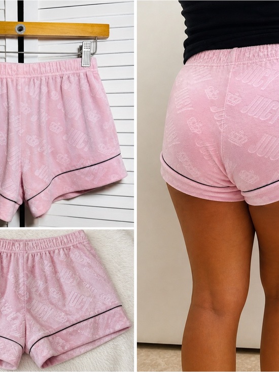 Juicy Couture Pants - Juicy Couture Pink Velour Shorts Y2K Low Rise XS